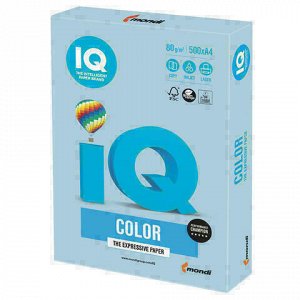 Бумага цветная IQ color, А4, 80 г/м2, 500 л., пастель, голубой лед, OBL70