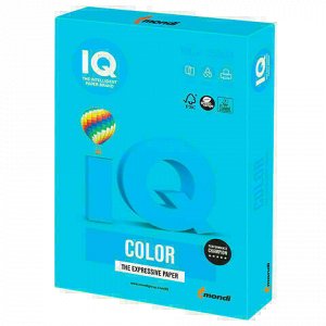 Бумага цветная IQ color, А4, 160 г/м2, 250 л., интенсив светло-синяя, AB48