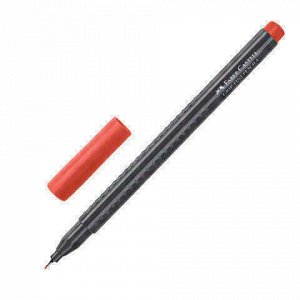 Ручка капиллярная (линер) FABER-CASTELL "Grip Finepen", КРАСНАЯ, трехгранная, корпус черный, 0,4 мм, 151621