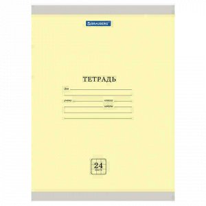 Тетрадь 24 л. BRAUBERG &quot;ЭКО&quot; клетка, обложка плотная мелованная бумага, АССОРТИ (5 видов), 105678