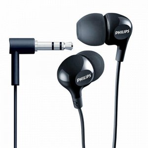 Наушники PHILIPS SHE3550BK/00, проводные, 1,2 м, стерео, вкладыши, черные, SHE3550BK/00   