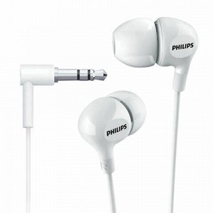 Наушники PHILIPS SHE3550WT/00, проводные, 1,2 м, стерео, вкладыши, белые, SHE3550WT/00   