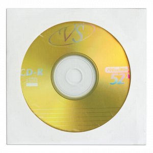 Диск CD-R VS, 700 Mb, 52х, бумажный конверт