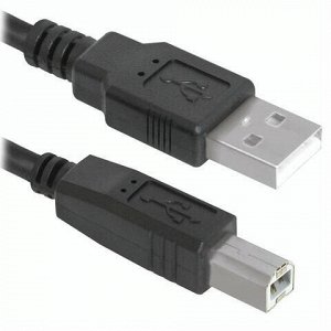 Кабель USB 2.0 AM-BM, 5 м, DEFENDER, для подключения принтеров, МФУ и периферии, 83765