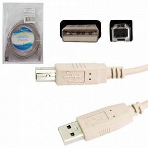 Кабель USB 2.0 AM-BM, 1,8 м, DEFENDER, для подключения принтеров, МФУ и периферии, 83763