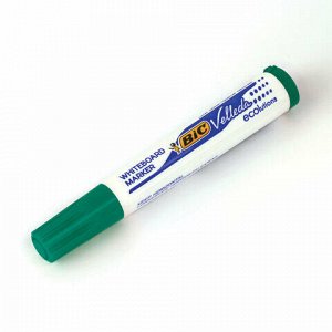 Маркер стираемый для белой доски ЗЕЛЕНЫЙ, BIC "Velleda", 1,4-5 мм, эргономичный корпус, 904940