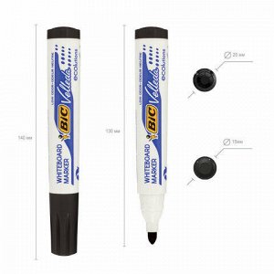 Маркер стираемый для белой доски ЧЕРНЫЙ, BIC &quot;Velleda&quot;, 1,4-5 мм, эргономичный корпус, 904937