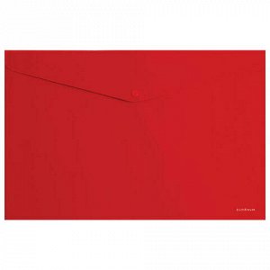 Папка-конверт с кнопкой ERICH KRAUSE "Classic", A4, до 120 листов, непрозрачная, красная, 0,18 мм, 47108