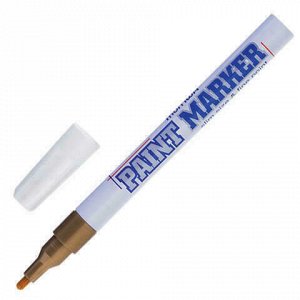 Маркер-краска лаковый (paint marker) MUNHWA "Slim", 2 мм, ЗОЛОТОЙ, нитро-основа, алюминиевый корпус, SPM-07