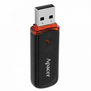 Флеш-диск 8 GB, APACER AH333, USB 2.0, черный, AP8GAH333B-1