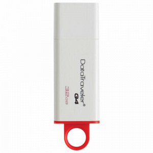 Флеш-диск 32 GB KINGSTON DataTraveler G4 USB 3.0, белый/красный, DTIG4/32GB