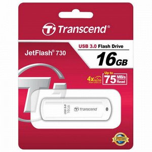 Флеш-диск 16 GB TRANSCEND Jetflash 730 USB 3.0, белый, TS16GJF730