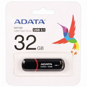 Флеш-диск 32 GB A-DATA UV150 USB 3.0, черный, AUV150-32G-RBK