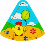 Пазлы треугольные с подложкой Цыпленок
