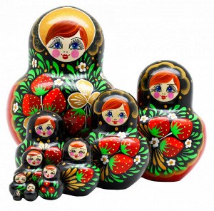 Матрешка Пузатая 10-кукольная Ягодка