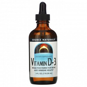 Source Naturals, Витамин D-3, 4 жидкие унции (118,28 мл)