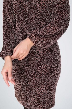 Платье Кристина №3.Цвет:леопард/розовый