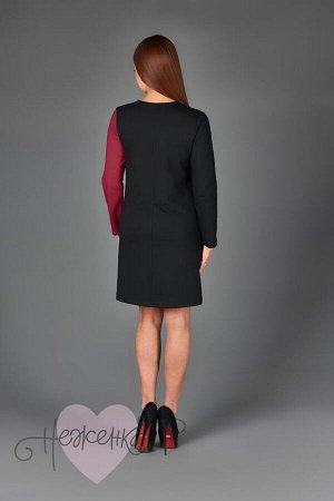 Платье П 762 (черный+бордовый)