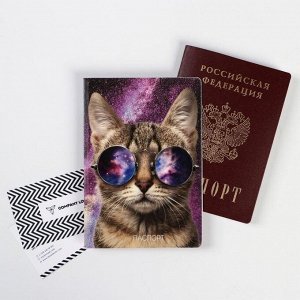 Обложка пластик полноцвет "Кот в очках" (1 шт)