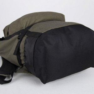 Рюкзак туристический, отдел на молнии, 3 наружных кармана, цвет хаки