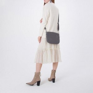Сумка женская, отдел на молнии, наружный карман, регулируемый ремень, цвет серый