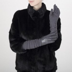 Перчатки женские, размер 6-7, без утеплителя, длинные, цвет серый