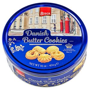 печенье BISCA Danish Butter Cookies-7,2% 454 г ж/б 1 уп.х 12 шт.