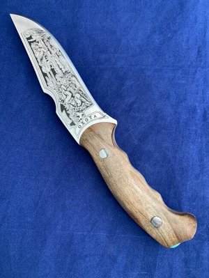 Нож туристический с рисунком «Охота»