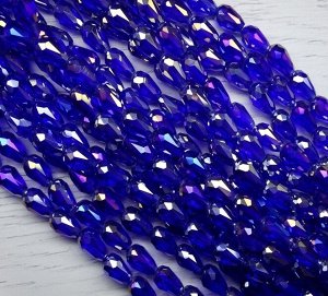 БК003ДС118 Хрустальные капли Синий прозрачный (с покрытием) 11*8мм, 10шт/упак