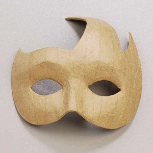 2632260 Заготовка из папье-маше маска "Фантом 2", картон, 20,5x14,5 cм, натуральный.