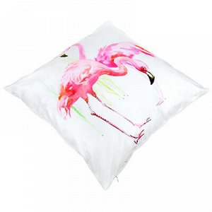 Наволочка декоративная 43х43см "Фламинго" искусственная ткан