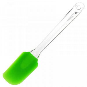 Лопатка кулинарная силиконовая 25см, прозрачная ручка, цвета