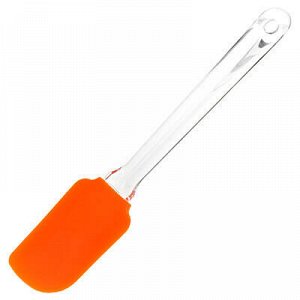 Лопатка кулинарная силиконовая 25см, прозрачная ручка, цвета
