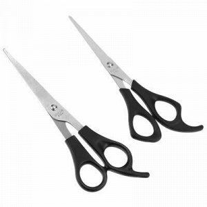 Набор "Домашняя парикмахерская" 2 предмета: ножницы с пластмассовыми ручками 2 штуки: 14,5см; 15,5см, на картоне (Китай)
