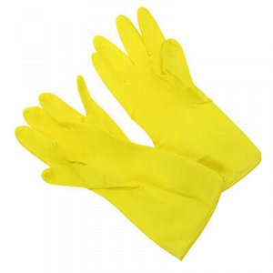 Перчатки резиновые размер M "Хозяюшка" 40гр, желтый (Китай)