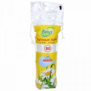 Ватные диски "Belux" 80шт, д5,7см, 100% хлопок 190г/м2 (Росс