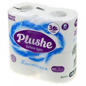 Туалетная бумага 3-слойная "Plushe Delux Light Классическая"