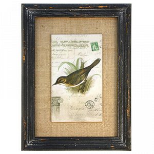 Картина 30х40см "Птица" деревянная рамка под старину (Китай)