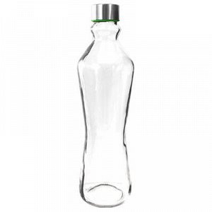 Бутылка стеклянная "Фигурная" 1л h31см, диаметр горла - 3см.
