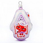 Елочная игрушка фигурка стеклянная &quot;Домик лесной&quot; д6,1см, h8