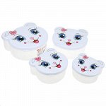 Контейнер для продуктов пластмассовый &quot;Pets&quot; набор 4шт: 0,2л