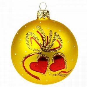 Елочная игрушка шар стеклянная "Рождество", ручная художественная роспись, подарочная упаковка, набор 4шт (Россия)