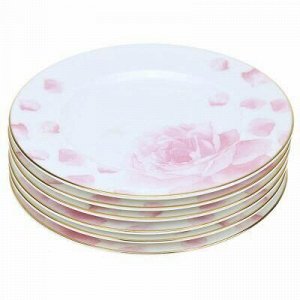 Тарелка мелкая фарфоровая "Розовые розы" д190мм, форма "Kami