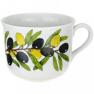 Чашка чайная фарфоровая "Оливки" 450мл, д10,5см, h9см, форма