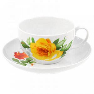 Чашка чайная фарфоровая "Роза" 210мл, д8,5см, h6см, форма "Я