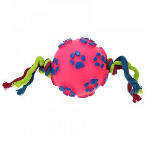 Игрушка для собаки "Мячик" "Следы" д9см, резиновая, цвета ми