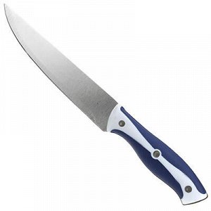 Нож кухонный 175мм прорезиненная ручка сине-белая "Универсал