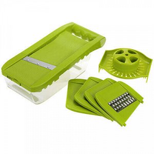 Терка пластмассовая 5 насадок 12,5х30см, регулировка толщины