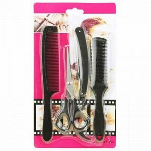Набор "Домашняя парикмахерская" 4 предмета: ножницы с пластм