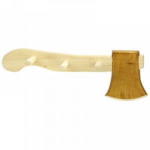 Вешалка-планка деревянная "Топорик" 44х16х8см, 3 крючка, лип